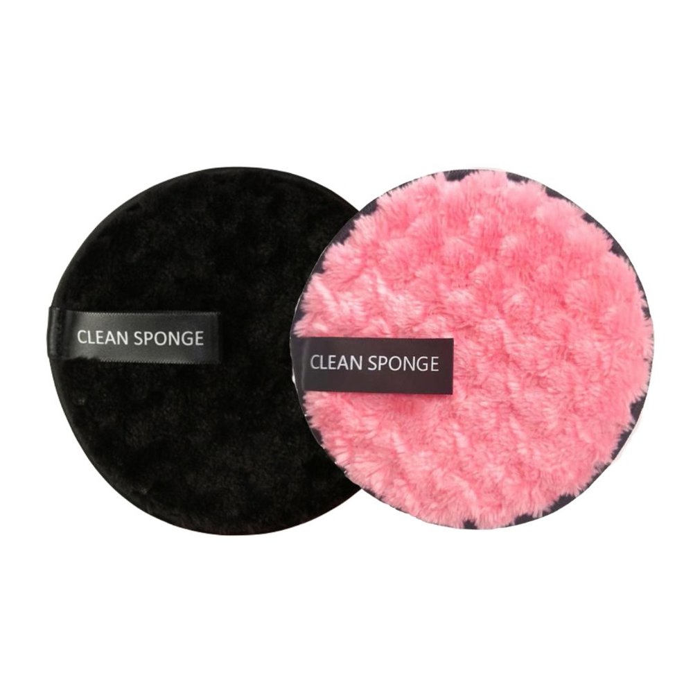 New 2pack Reusable Makeup Remover Pads -  Black & Pink